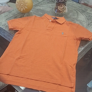RALPH LAUREN BURNT ORANGE KNIT POLO SHIRT LIKE NEW S